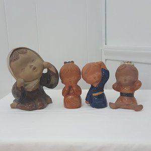 Vintage Japanese Clay Fiqurine's-